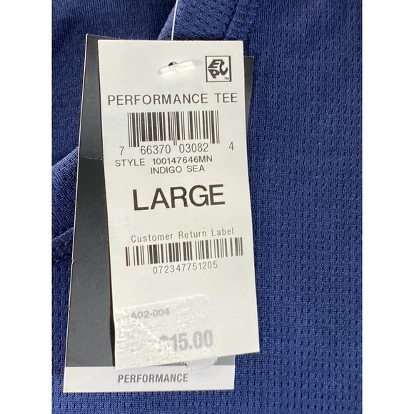 ID Ideology Men's Indigo Sea Crewneck Taped Graphic Training T-Shirt SZ L - Picture 13 of 13